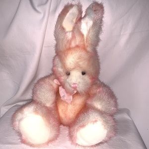 Russ Ruffles the Bunny Rabbit Plush Easter Ombre Sparkle Hot Pink Posable Ears